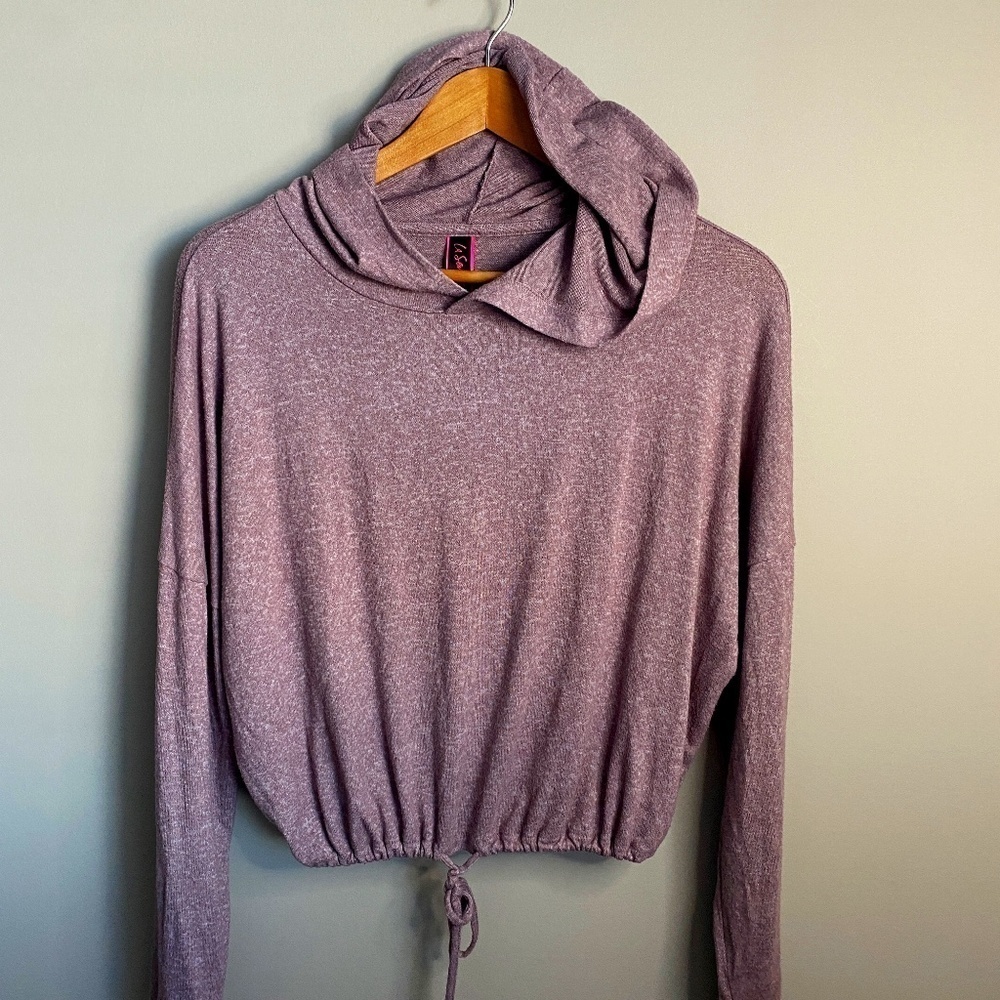 La Senza Women's‎ Light Mauve Cropped Long Sleeve Sweatshirt Hoodie Size Medium